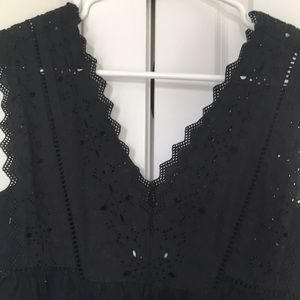 Black boho detail top